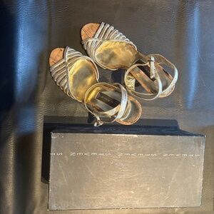 Steven by Steve Madden Gold Metallic Cork Heel Sandals – Size 9M